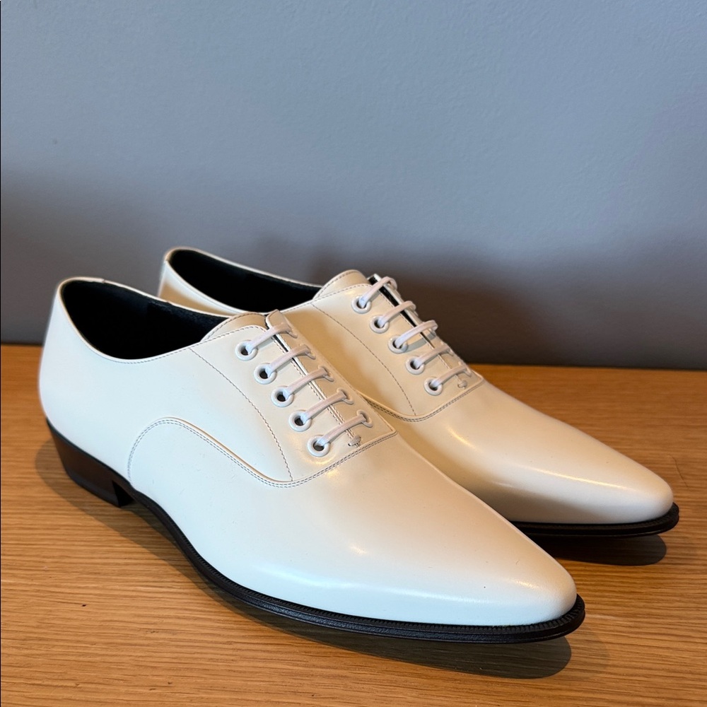 Celine White Leather Flats